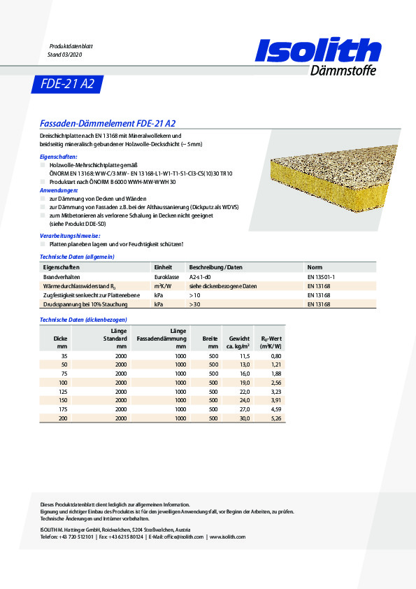 Data Sheets – ISOLITH Dämmplatten Dämmelement