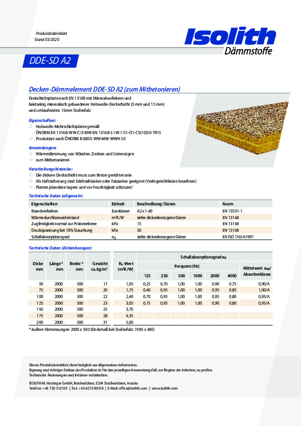 Datenblätter – ISOLITH Dämmplatten Dämmelement